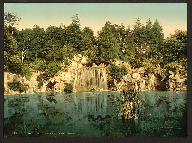 Bois du Boulougne I the cascade Paris Vintage A4 Photo Print