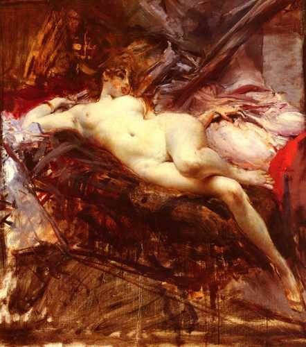 Boldini Giovanni Reclining Nude A4 Photo Print