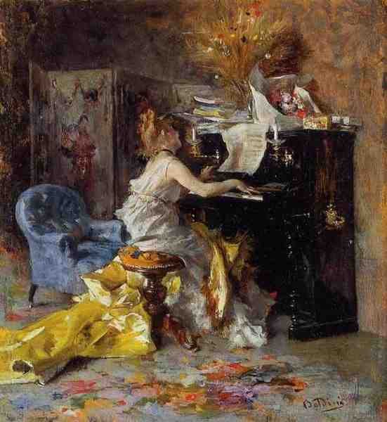 Boldini Giovanni Woman At A Piano 5 A4 Photo Print
