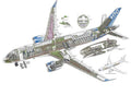 Bombardier CSeries cutaway A4 Photo Print