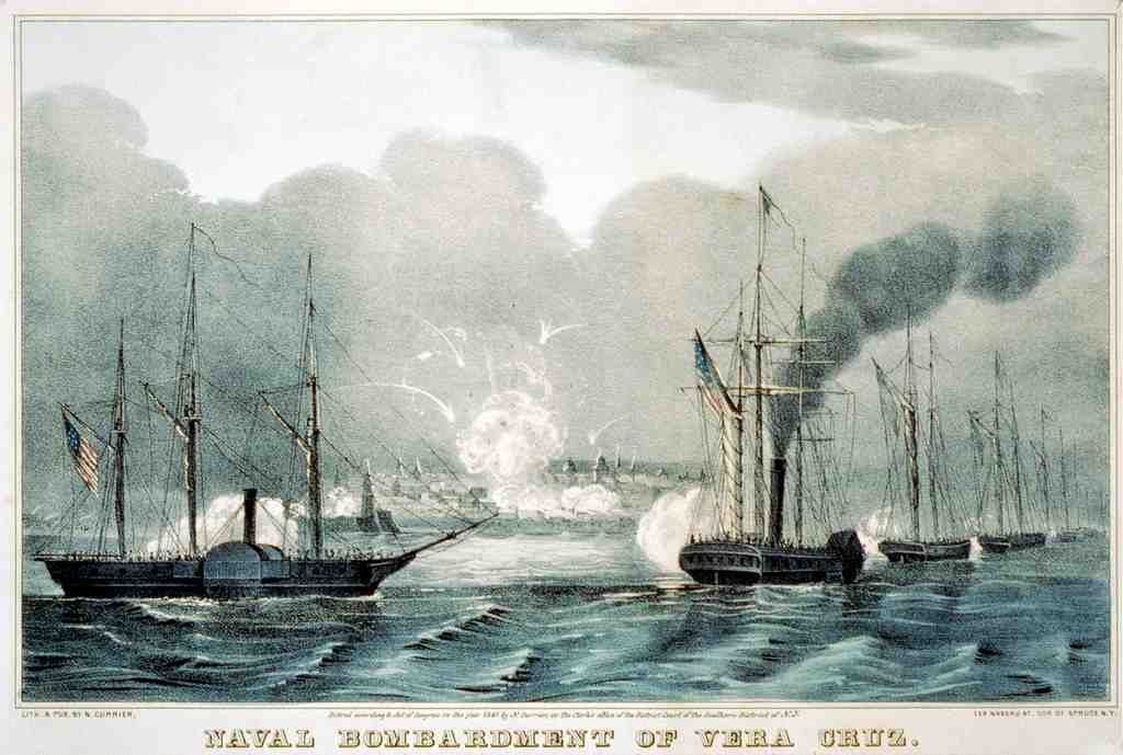 Bombardment Vera Cruz Vintage A4 Photo Print