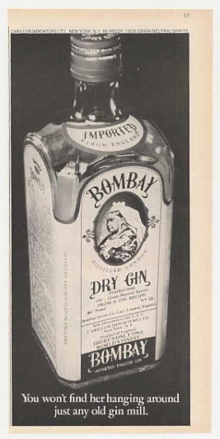 Bombay Dry Gin 1 Vintage Retro Advert Ads A4 Photo Print