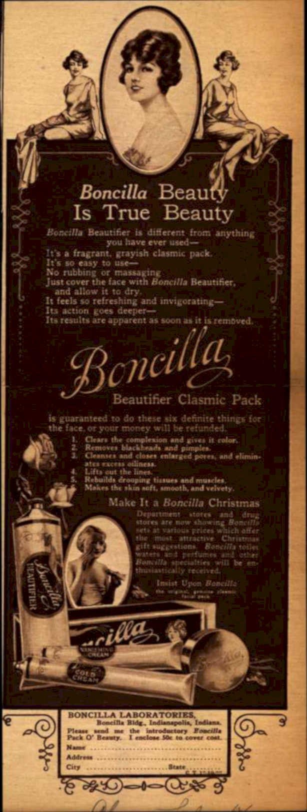 Boncilla Beauty Cream Vintage Retro Advert Ads A4 Photo Print