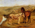 Bonheur RosHorse And Donkeys In Hilly Landscape A4 Photo Print