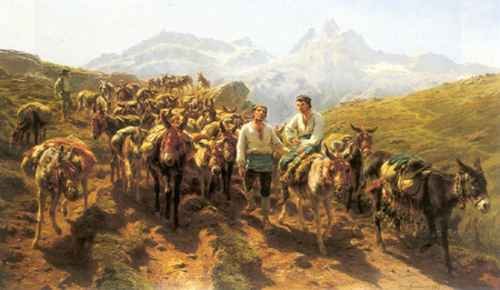 Bonheur Rosa Muleteers Crossing the Pyrenees 1857 A4 Photo Print