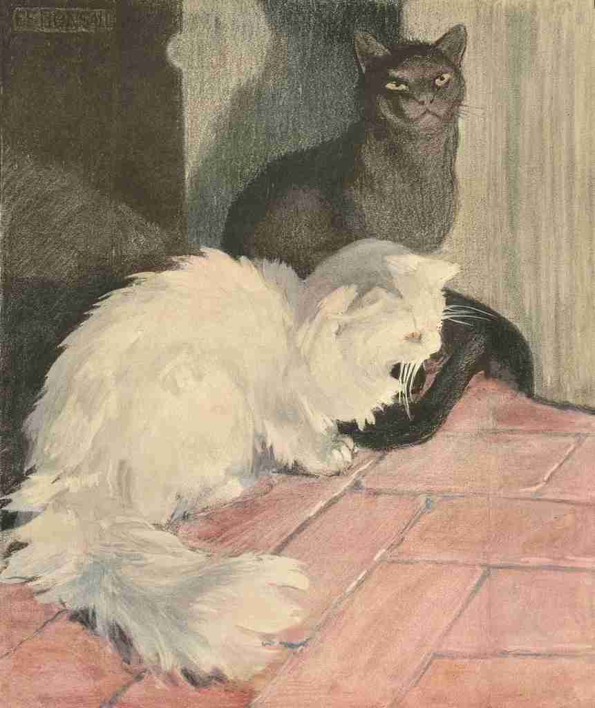 Bonsall Elizabeth Book of the Cat 1903 Waiting for supper A4 Photo Print