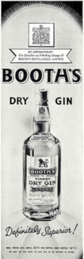 Bootas Dry Gin 1 Vintage Retro Advert Poster A4 Photo Print