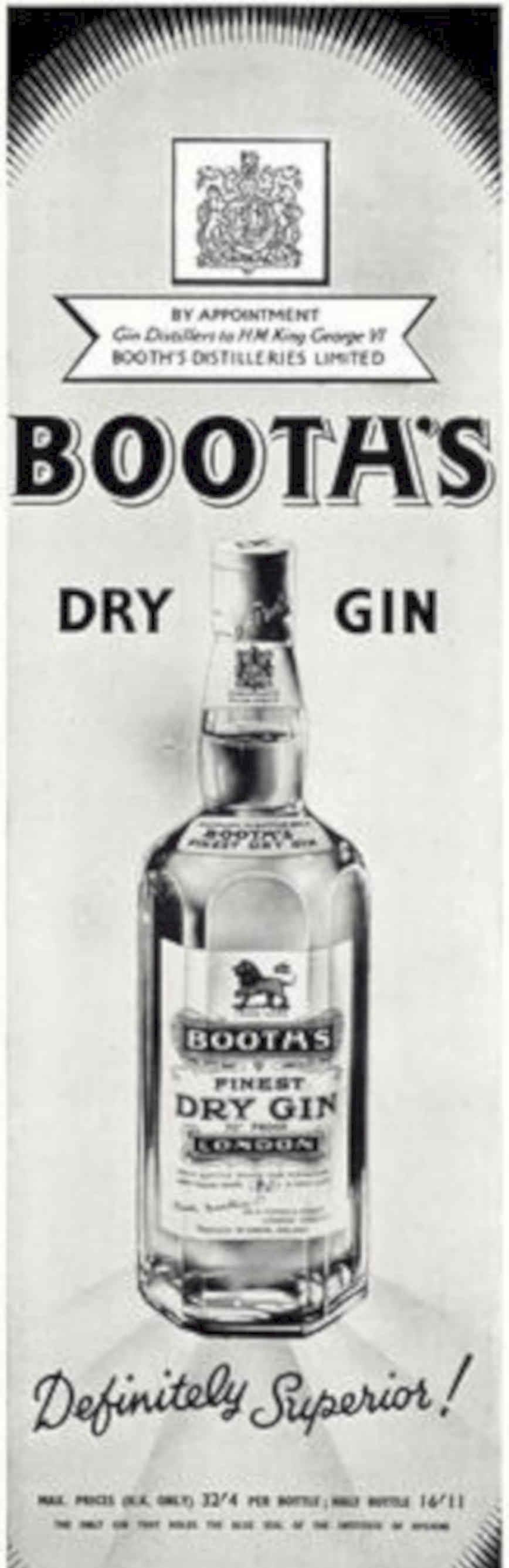 Bootas Dry Gin 1 Vintage Retro Advert Poster A4 Photo Print