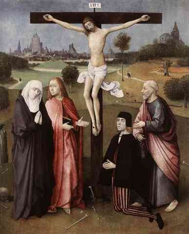 Bosch Hieronymus Crucifixion With A Donor A4 Photo Print