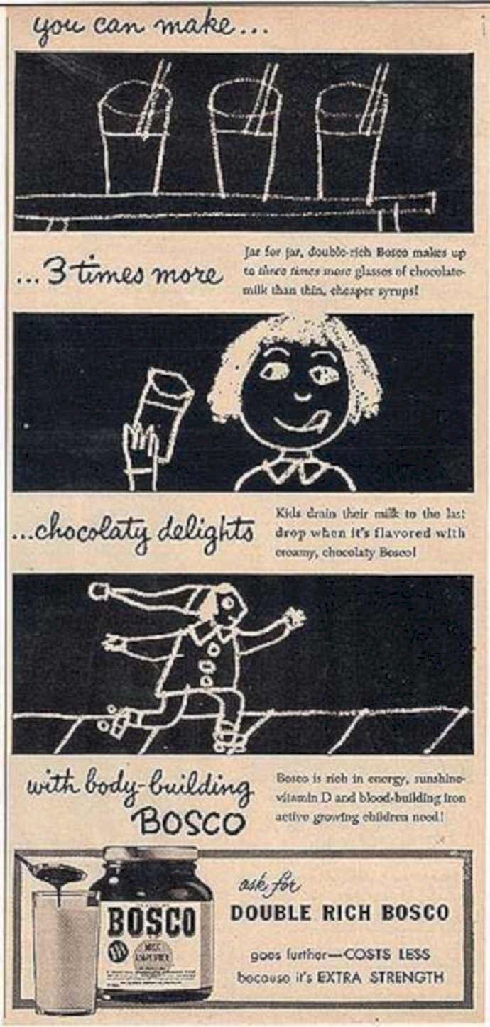 Bosco Chocolate Child Vintage Retro Advert Ads A4 Photo Print