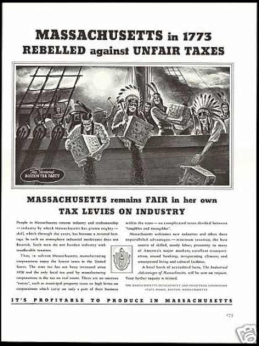 Boston Tea Party Vintage Retro Advert Ads A4 Photo Print