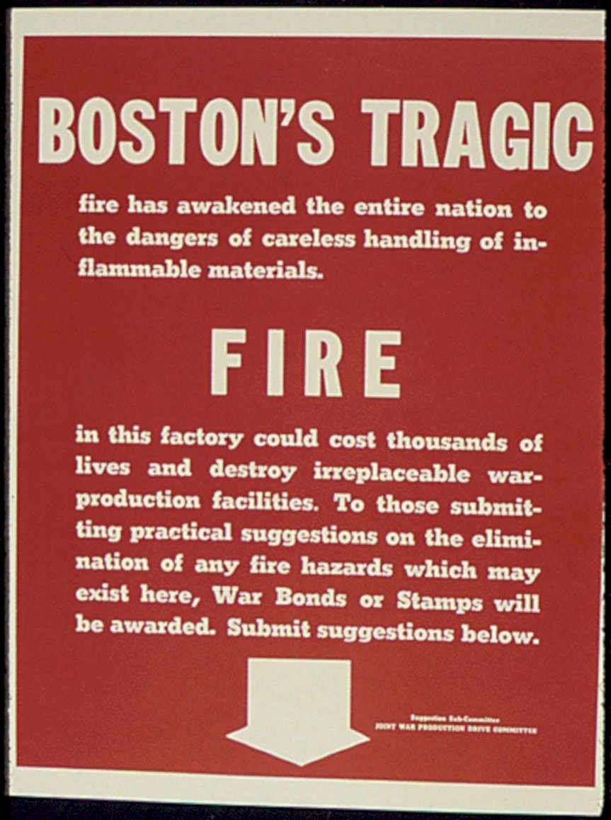 Boston Tragic Fire Vintage Retro Advert Poster A4 Photo Print