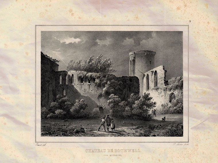 Bothwell Castle Scotland Pernot 1827 Vintage A4 Photo Print