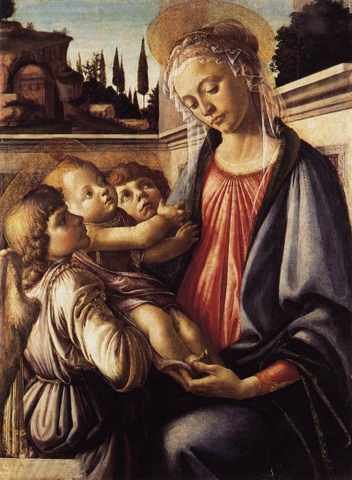 Botticelli Sandro MadonnAnd Child And Two Angels A4 Photo Print