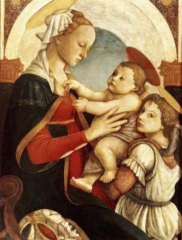 Botticelli Sandro MadonnAnd Child With An Angel A4 Photo Print