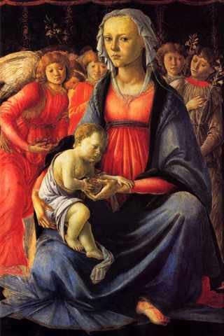 Botticelli Sandro The Virgin With The Child And Five Angels A4 Photo Print