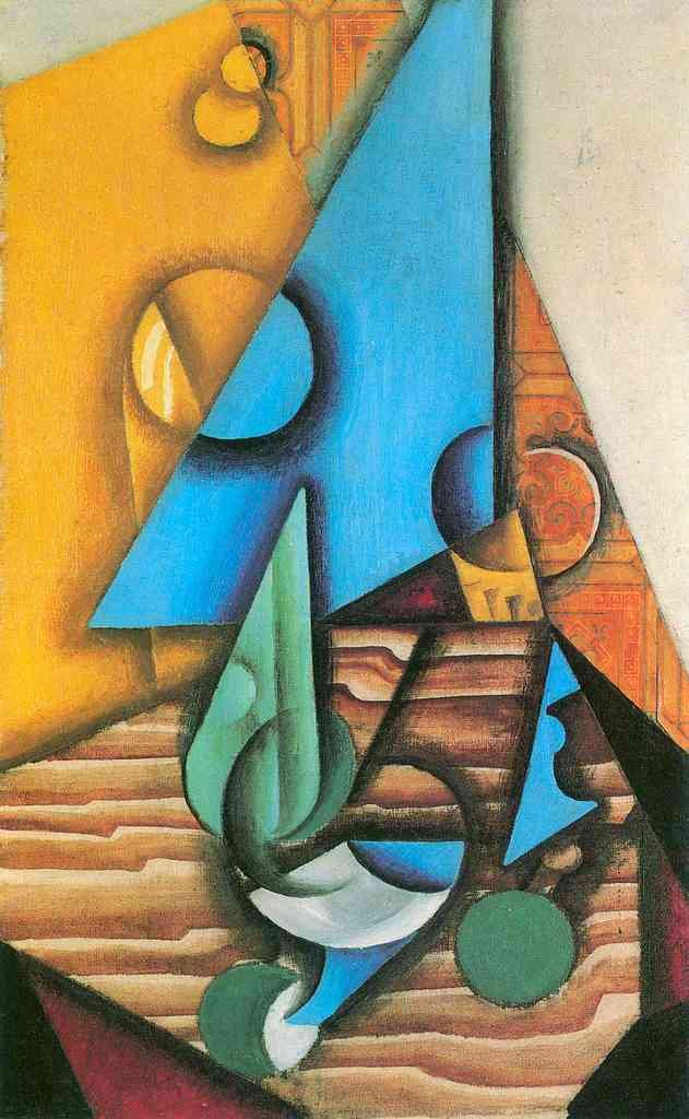 Bottle And Glass On A Table Juan Gris Abstract Art A4 Photo Print