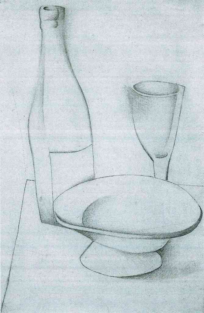 Bottle Glass And Fruit Peel Juan Gris Abstract Art A4 Photo Print
