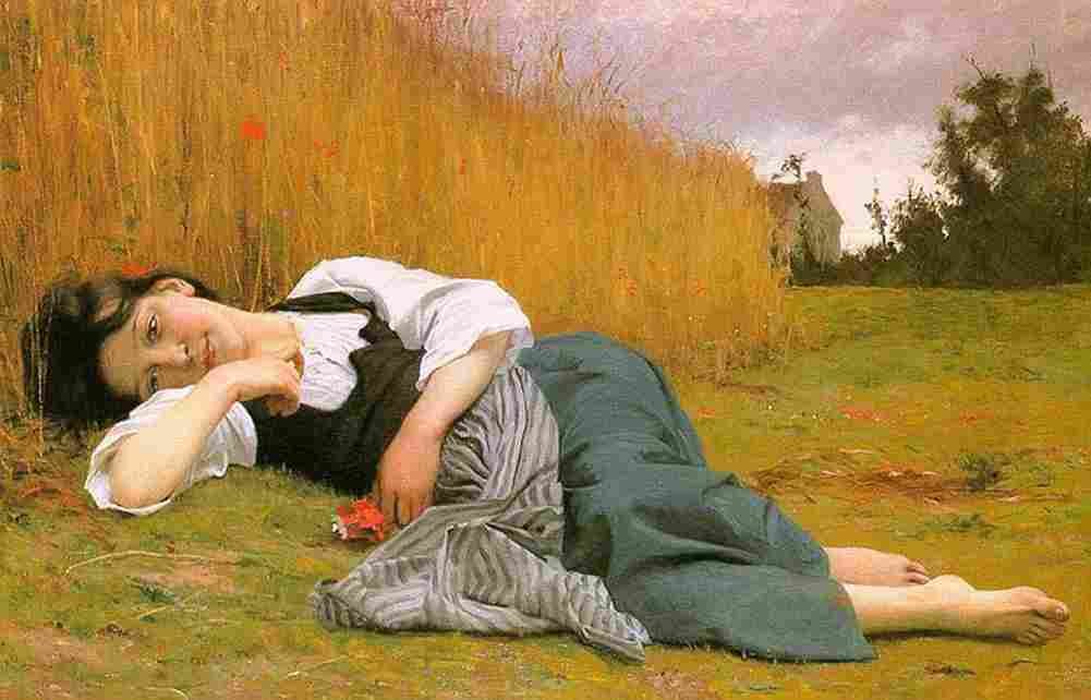 Bouguereau rest at harvest Art A4 Photo Print