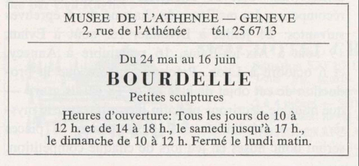 Bourdelle Sculptures Geneve Vintage Retro Advert Poster A4 Photo Print