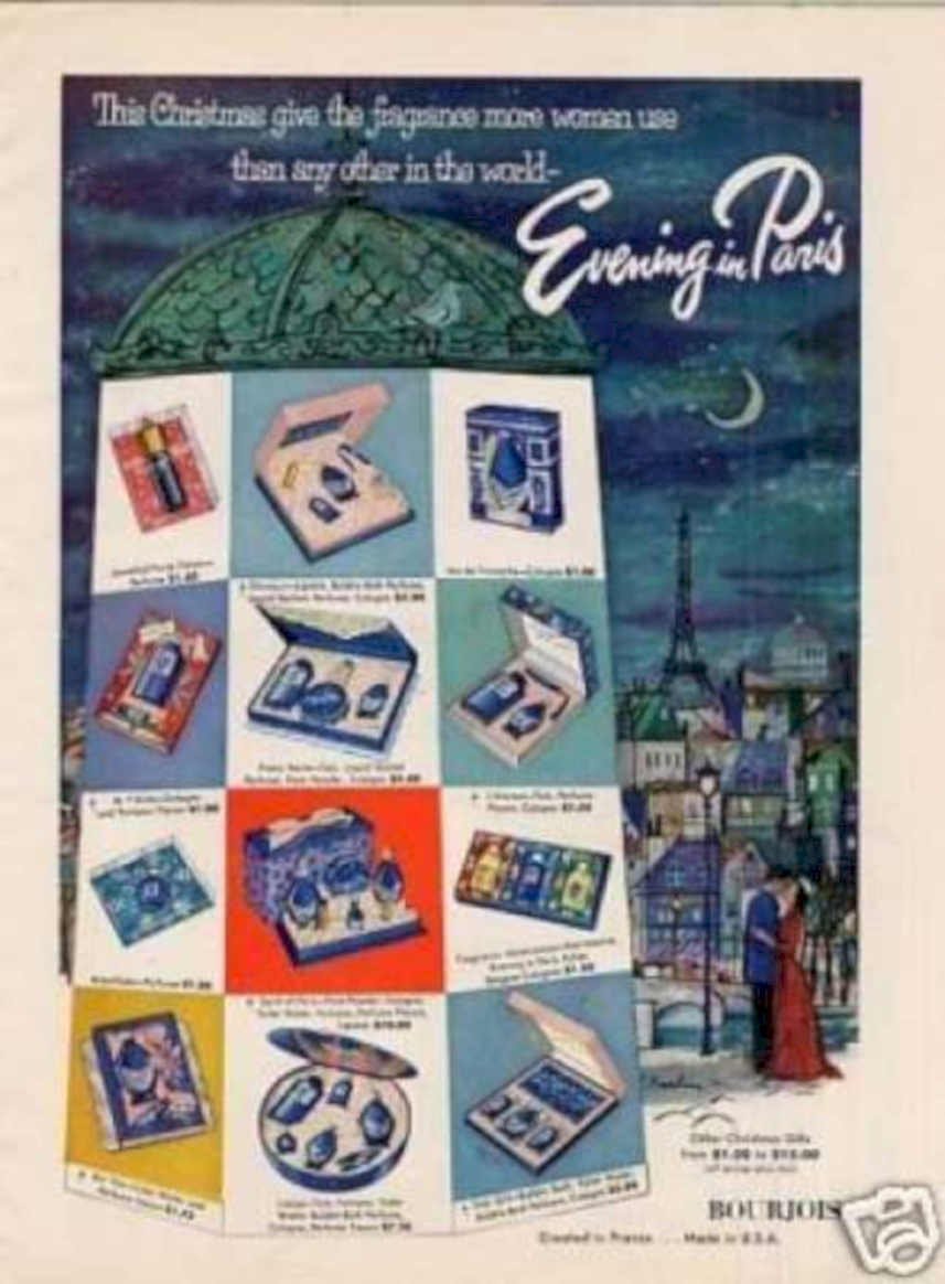 Bourjois Evening Paris 2 Vintage Retro Advert Ads A4 Photo Print