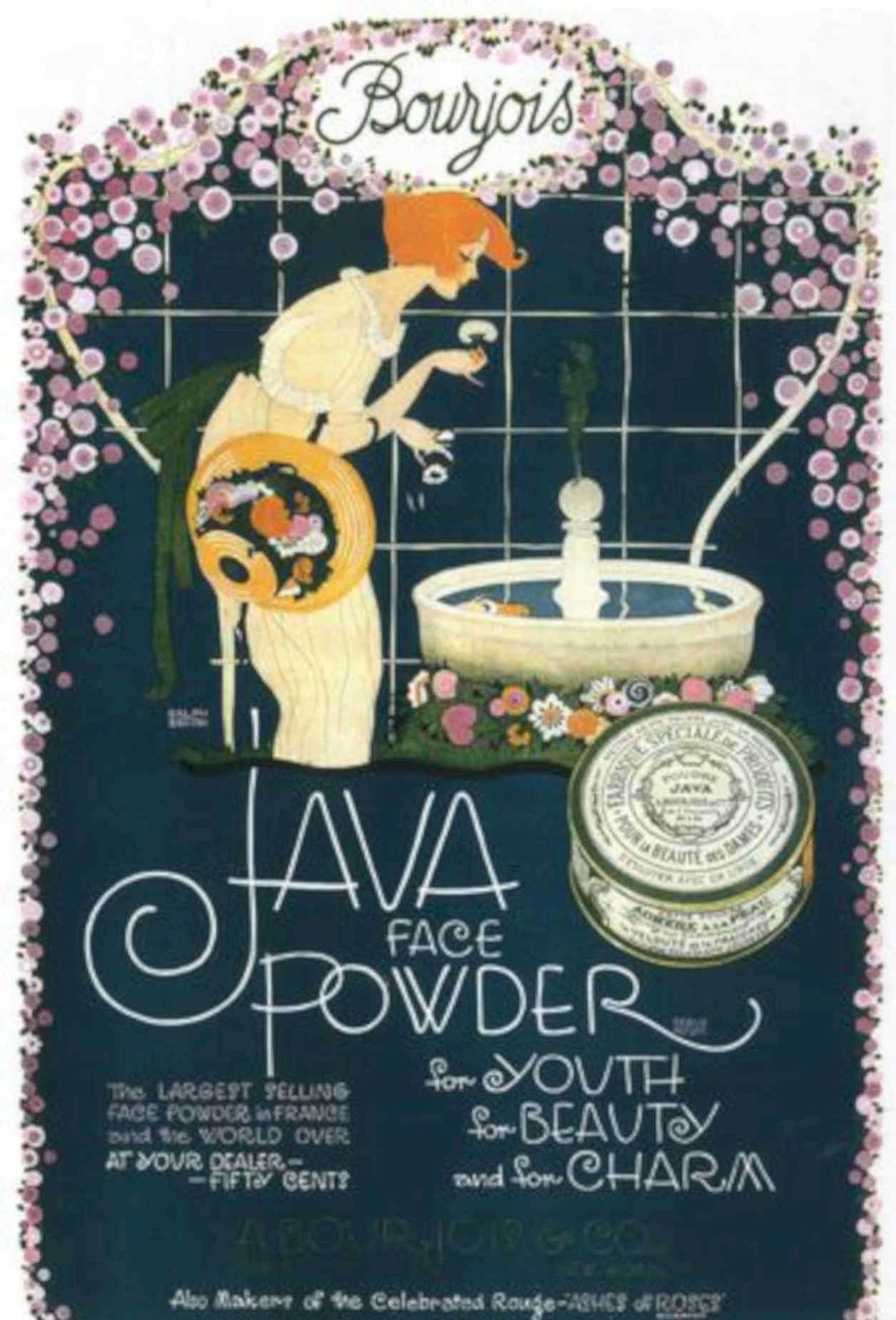 Bourjois Java Powder Vintage Retro Advert Poster A4 Photo Print