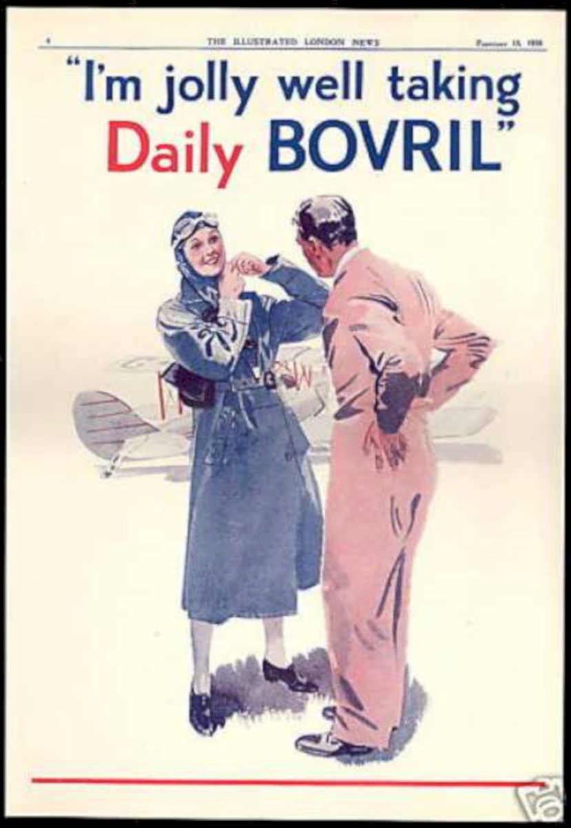 Bovril Pilot Airplane Vintage Retro Advert Ads A4 Photo Print