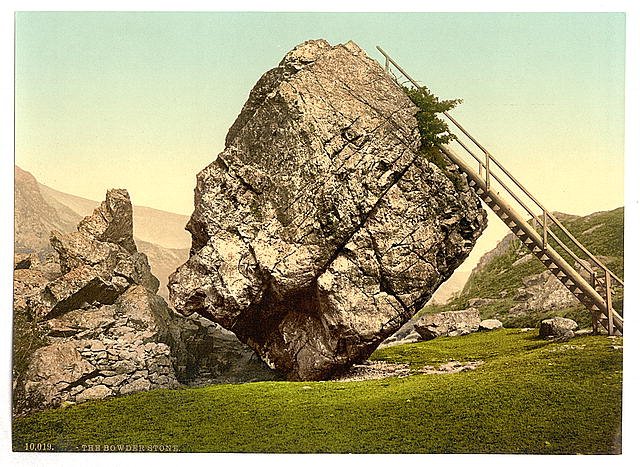 Bowder Stone Lake District Vintage A4 Photo Print
