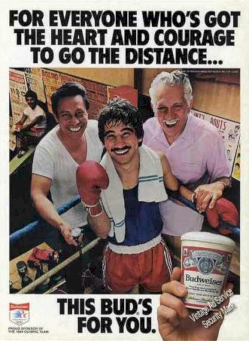 Boxing Budweiser Men Vintage Retro Advert Ads A4 Photo Print