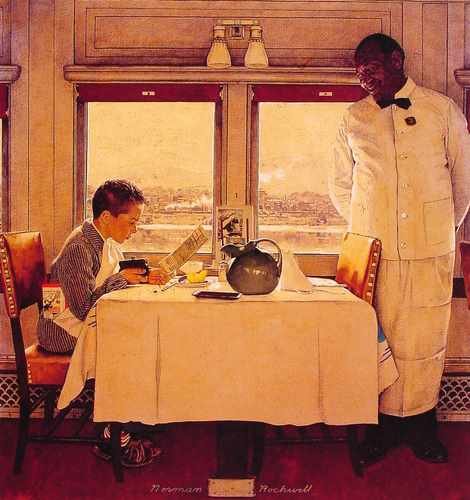 Boy In A Dining Car A4 Photo Print
