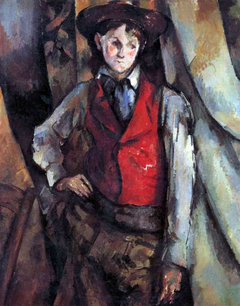 Boy In Red Waistcoat Cezanne A4 Photo Print