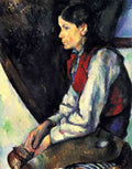 Boy With Red Vest Cezanne A4 Photo Print