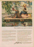 Boys Fishing Lake Vintage Retro Advert Ads A4 Photo Print