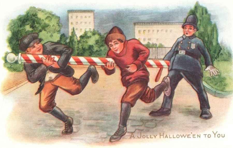 Boys Steal Barber Shop Pole Policeman barber advert A4 Photo Print