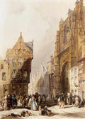 Boys Thomas Shotter Figures On A Street In A Market Town Belgium A4 Photo Print