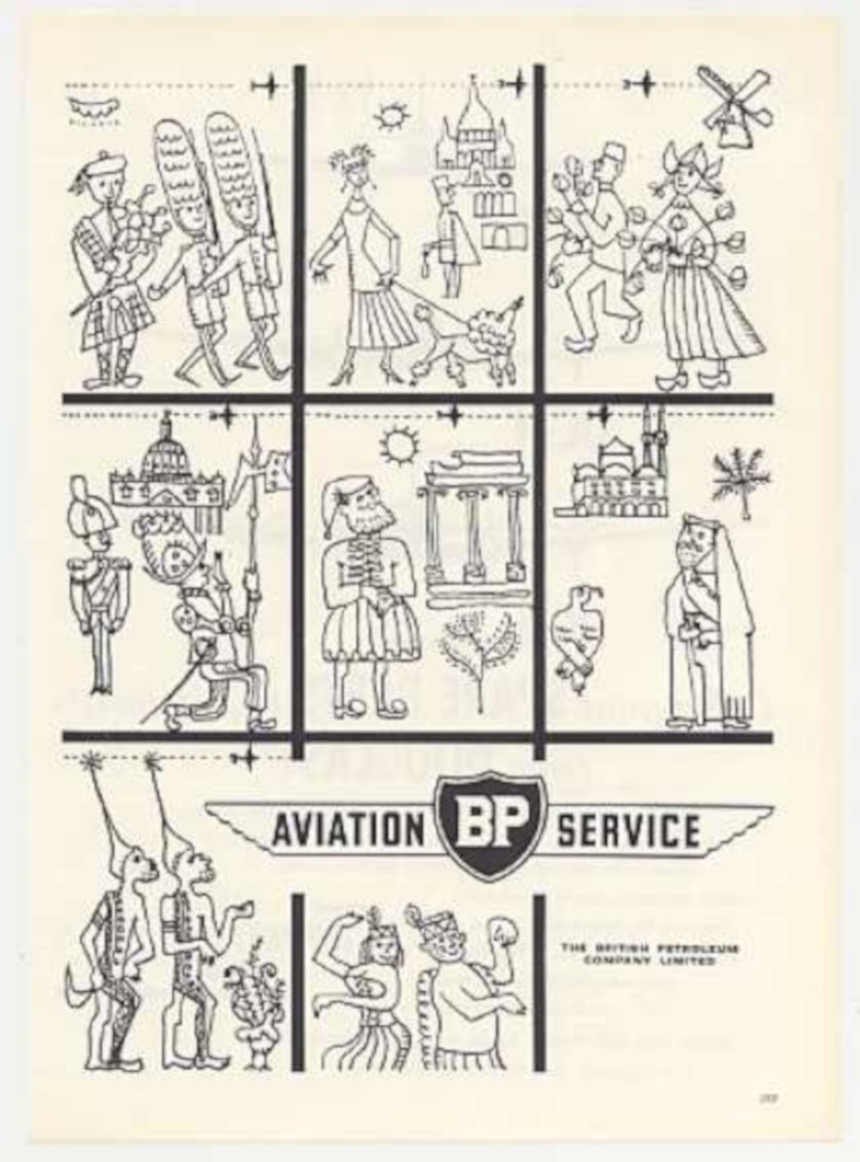 Bp Aviation Scenes Vintage Retro Advert Ads A4 Photo Print