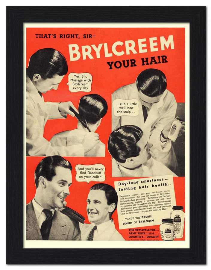 Bp Frame 059 Brylcreem 1950s barber advert A4 Photo Print