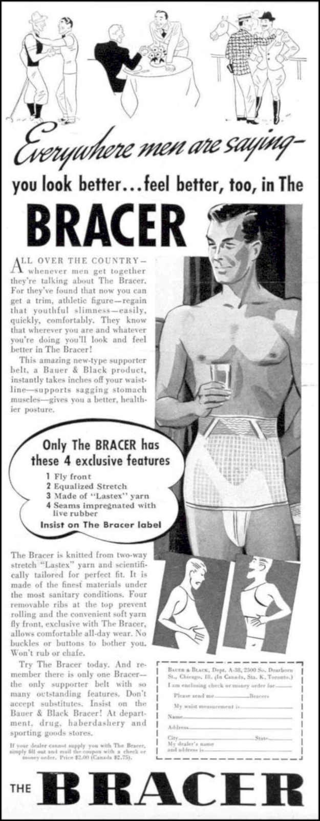 Bracer Bra Man Vintage Retro Advert Ads A4 Photo Print
