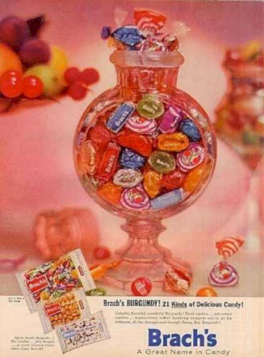 Brachs Candy Jar Vintage Retro Advert Ads A4 Photo Print