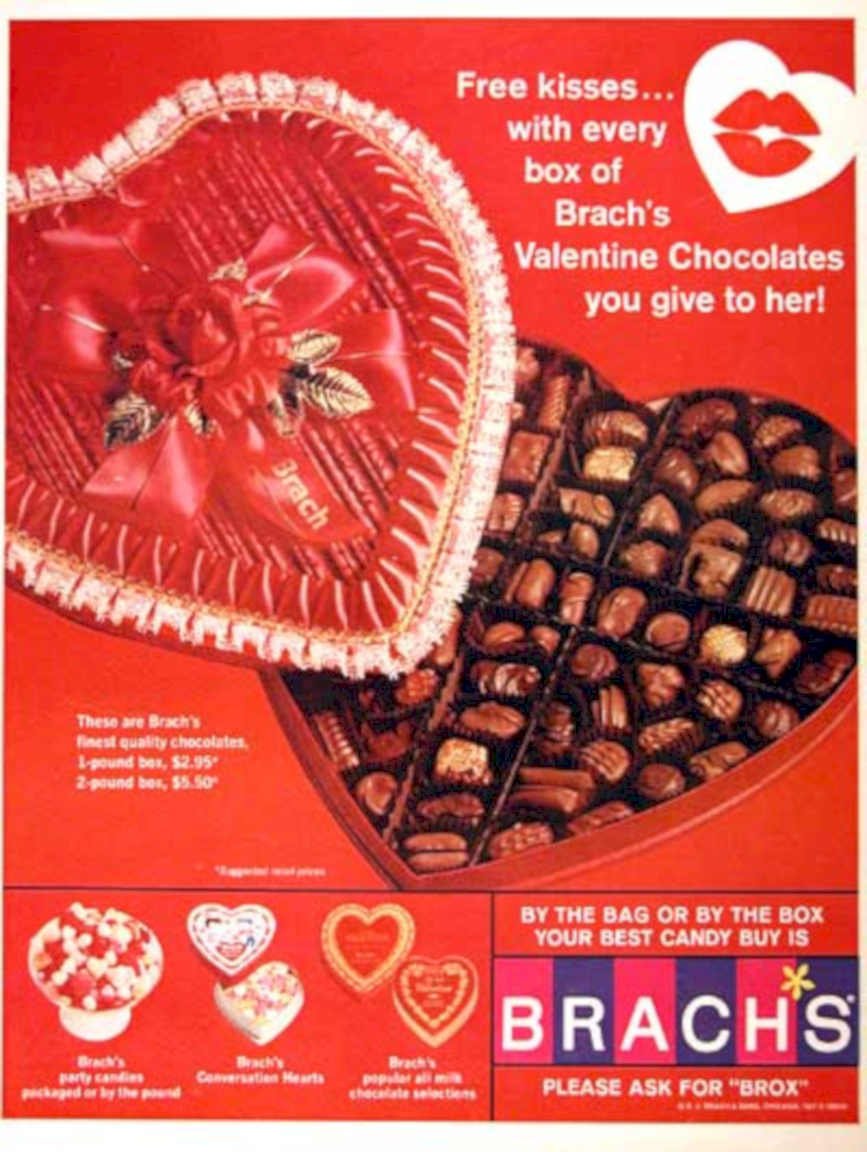 Brachs Valentines Boxes 1 Vintage Retro Advert Ads A4 Photo Print