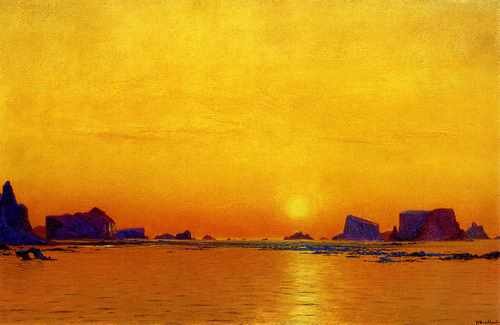 Bradford William Ice Floes Under The Midnight Sun A4 Photo Print