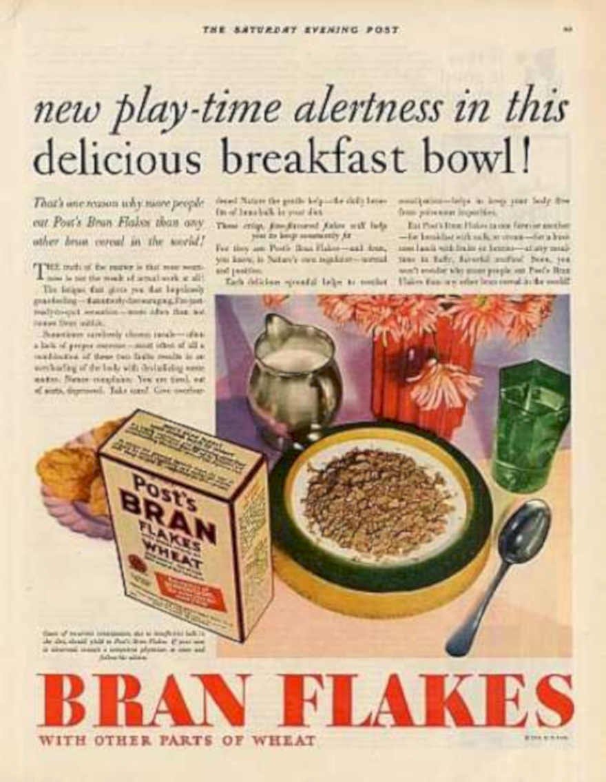 Bran Flakes Breakfast Vintage Retro Advert Ads A4 Photo Print