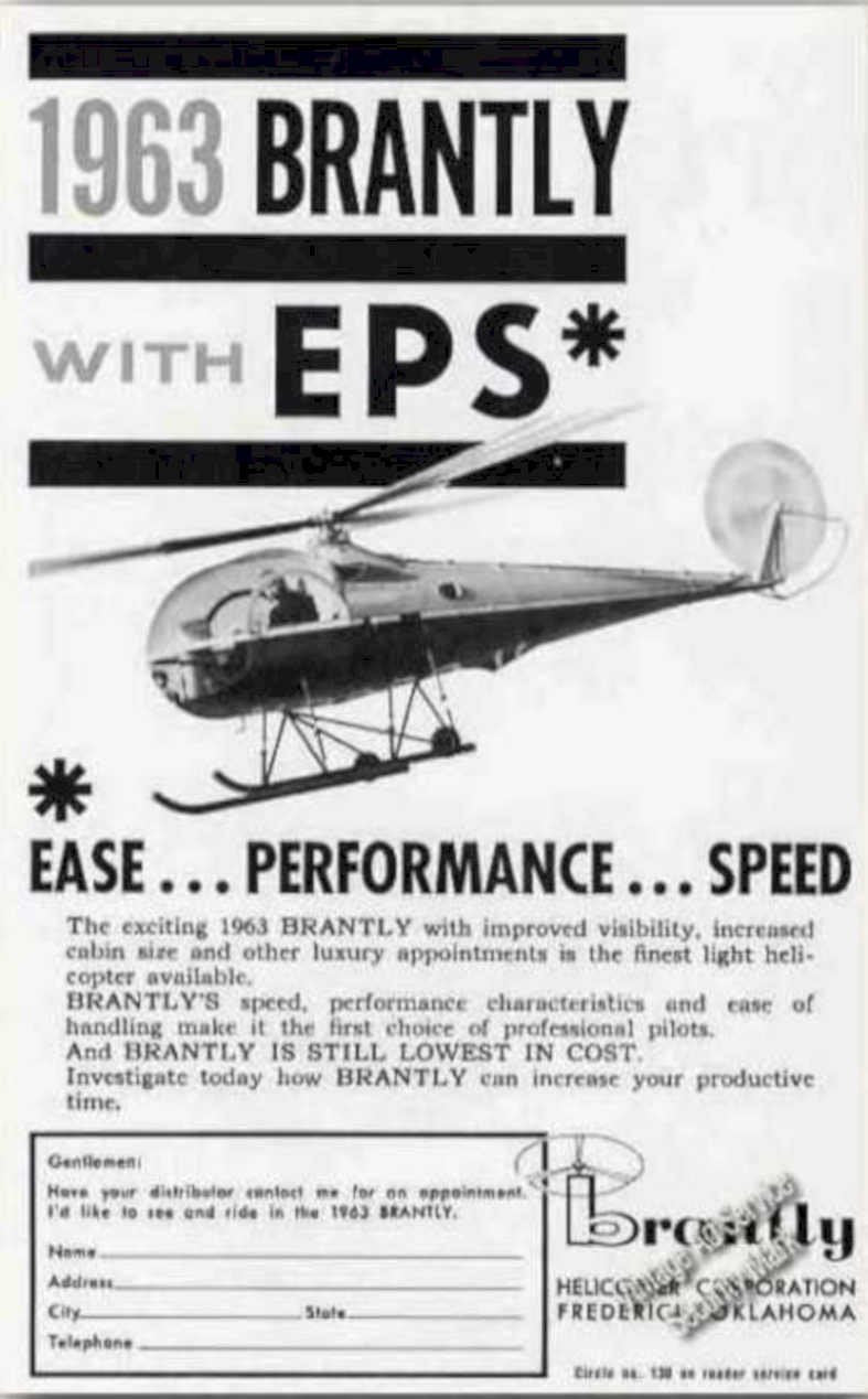 Brantly Helicopter 1963 Vintage Retro Advert Ads A4 Photo Print