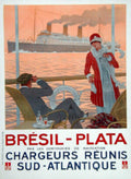 Brasil Plata Ship Vintage Retro Advert Poster A4 Photo Print