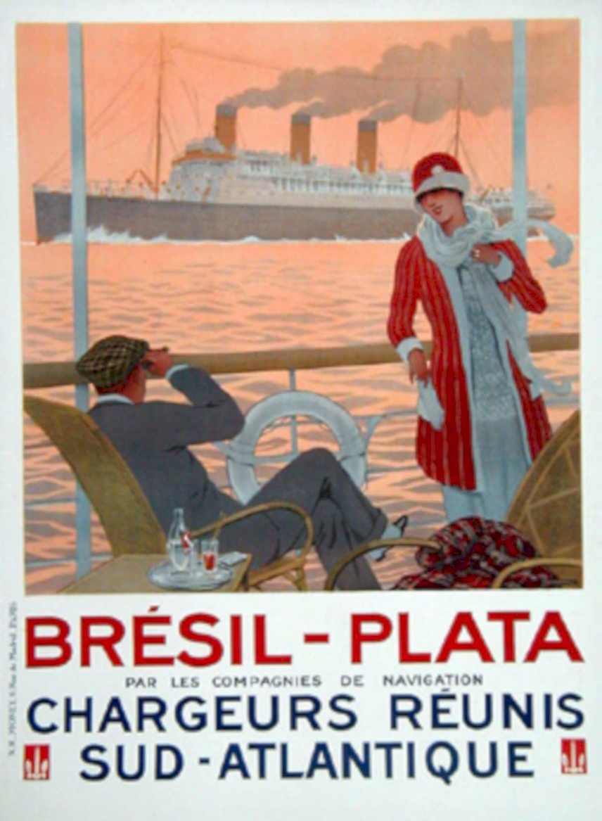 Brasil Plata Ship Vintage Retro Advert Poster A4 Photo Print