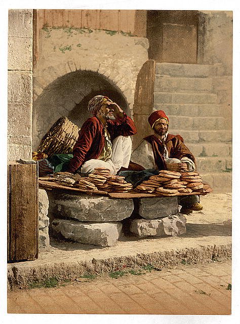 Bread seller of Jerusalem Vintage A4 Photo Print