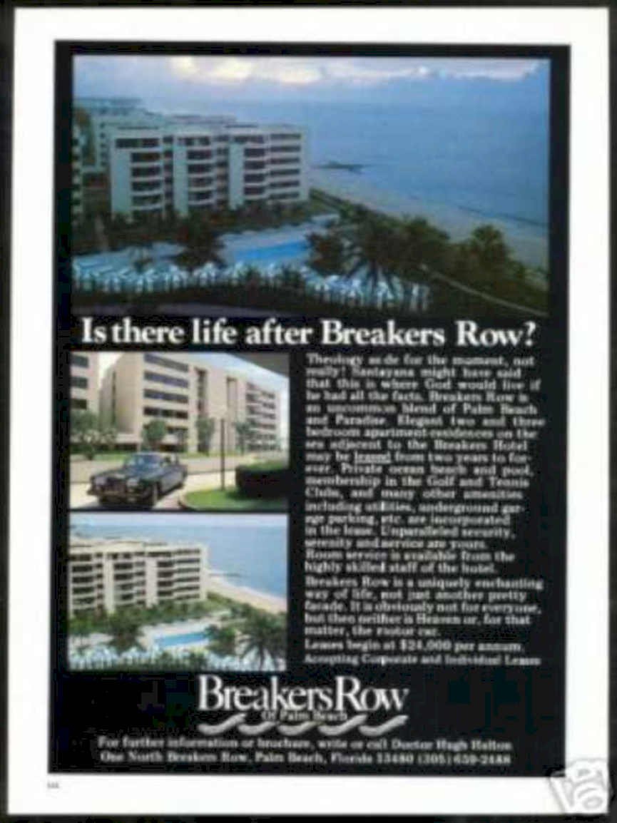 Breakers Row Palm Vintage Retro Advert Ads A4 Photo Print