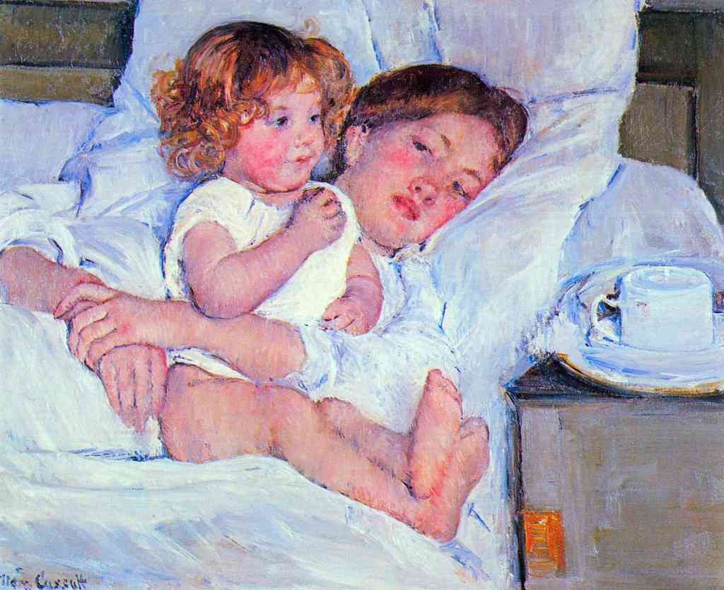 Breakfast In Bed Cassatt A4 Photo Print