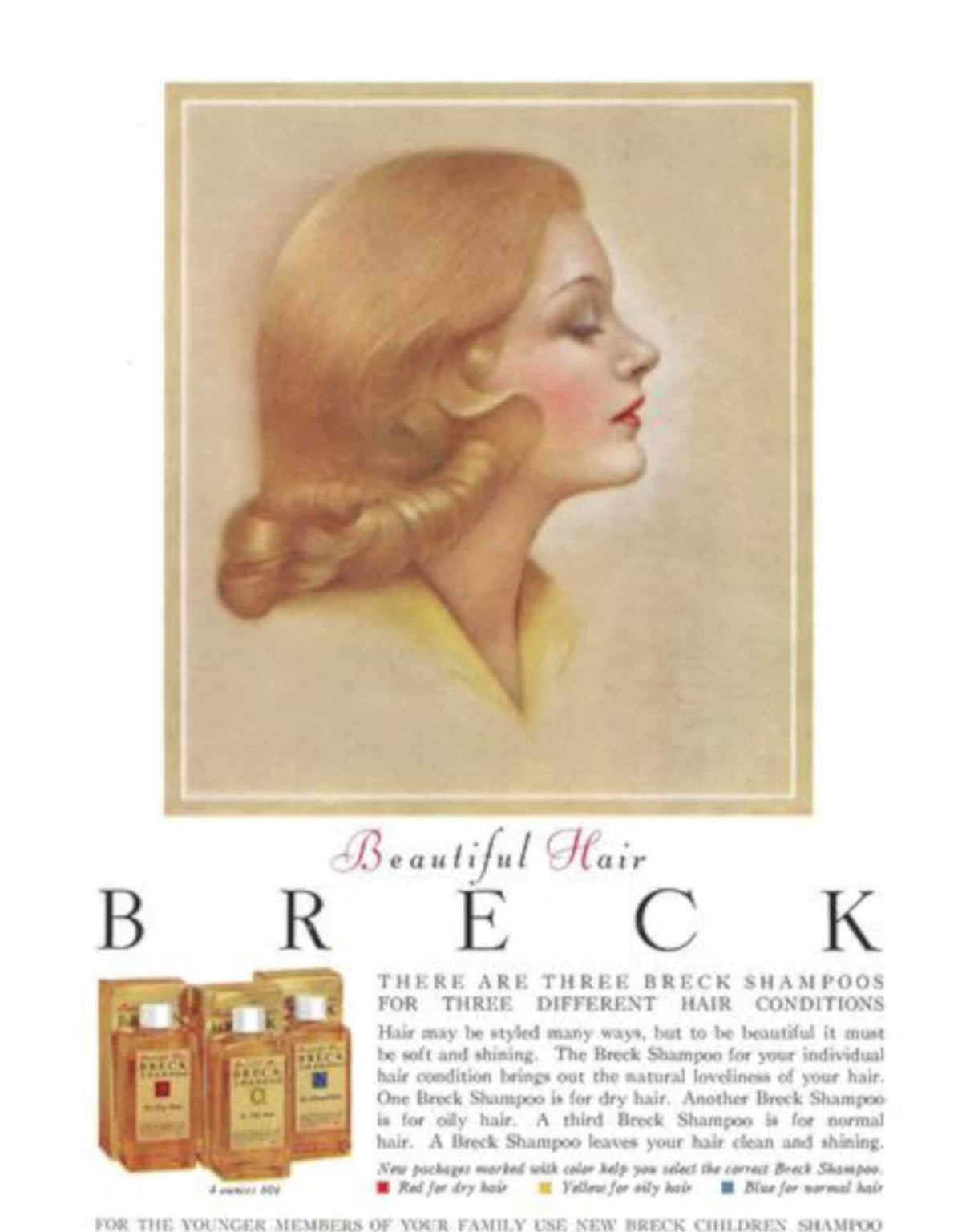Breck Shampoo Bottles Vintage Retro Advert Poster A4 Photo Print