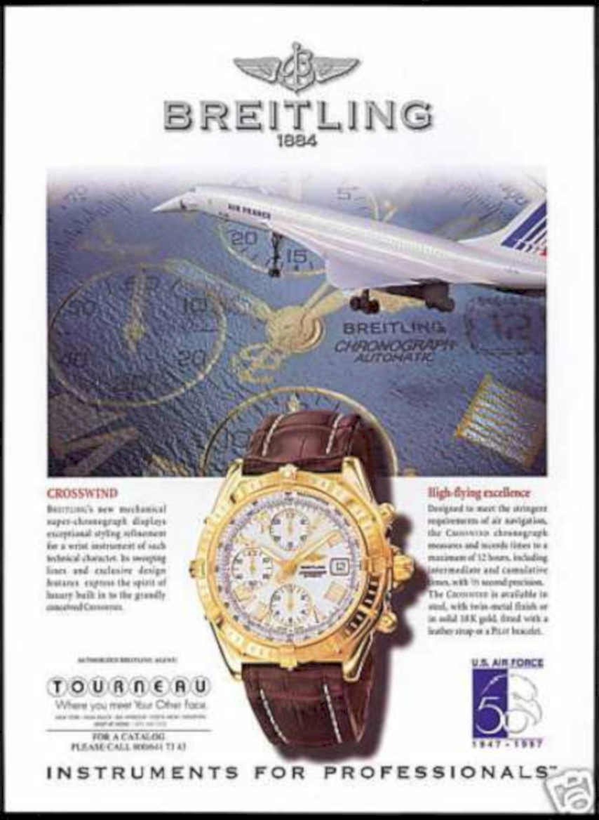 Breitling Chronograph Crosswind Vintage Retro Advert Ads A4 Photo Print